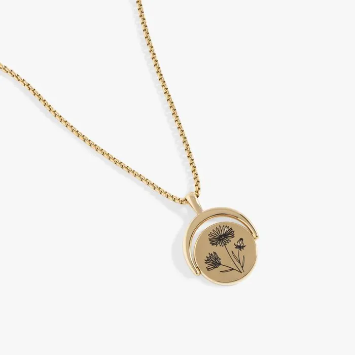 Necklaces Women Alex And Ani September Birthstone And Flower Flip Charm Necklace Stainless Steel Silver