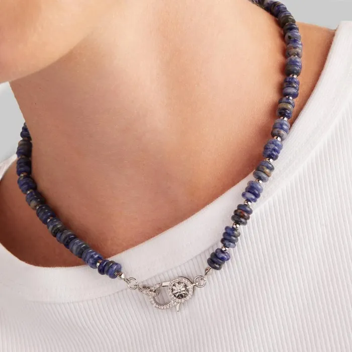 Necklaces Women Alex And Ani Sodalite Carabiner Necklace Shiny Silver