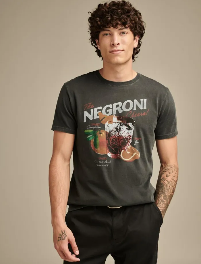 Negroni Jet Black Men Lucky Brand Graphic Tees