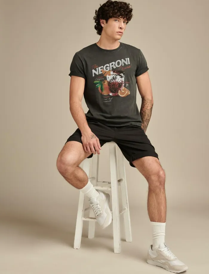 Negroni Jet Black Men Lucky Brand Graphic Tees