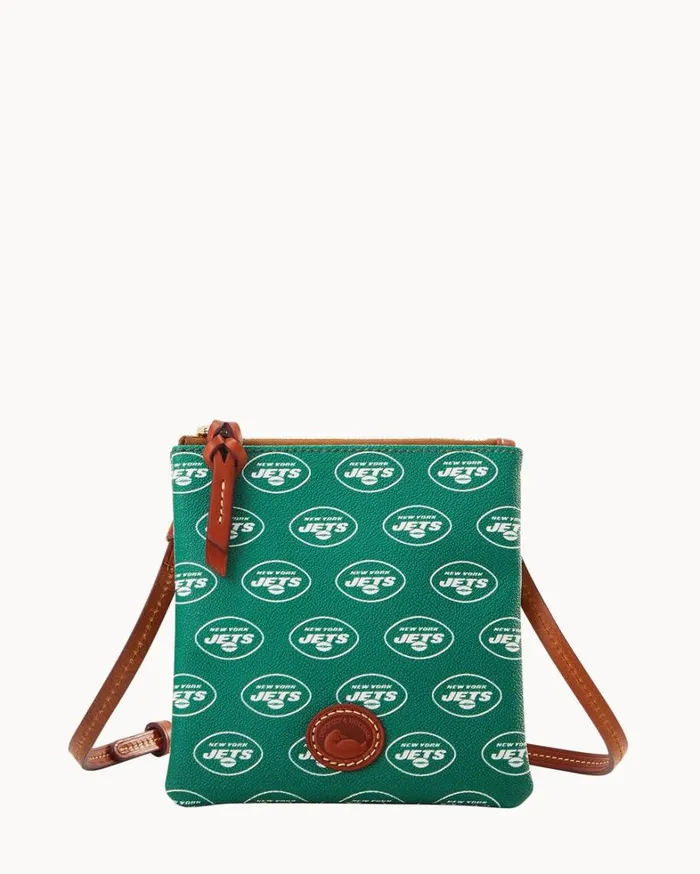 NFL Jets Small North South Top Zip Crossbody Jets Women Dooney and Bourke Crossbodies NFL Jets Small North South Top Zip Crossbody Jets Women Dooney and Bourke Crossbodies