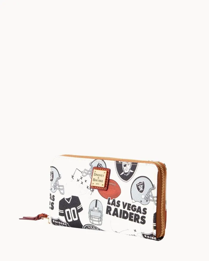 NFL Raiders Large Zip Around Wristlet Raiders Women Dooney and Bourke Wallets NFL Raiders Large Zip Around Wristlet Raiders Women Dooney and Bourke Wallets