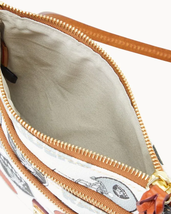 NFL Raiders North South Triple Zip Crossbody Raiders Women Dooney and Bourke Crossbodies NFL Raiders North South Triple Zip Crossbody Raiders Women Dooney and Bourke Crossbodies