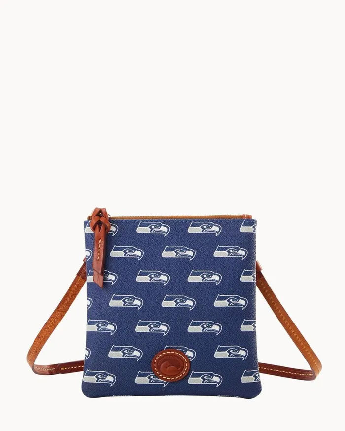 NFL Seahawks Small North South Top Zip Crossbody Seahawks Women Dooney and Bourke Crossbodies NFL Seahawks Small North South Top Zip Crossbody Seahawks Women Dooney and Bourke Crossbodies