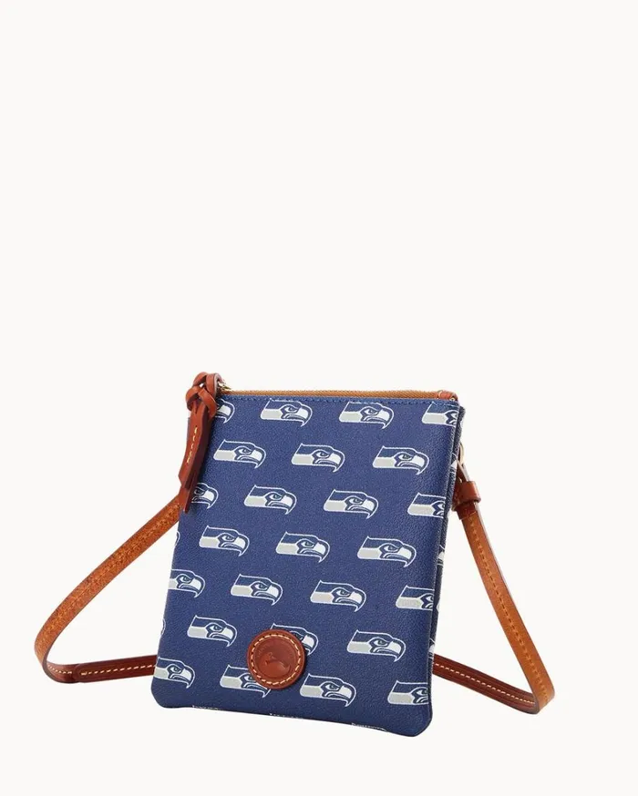 NFL Seahawks Small North South Top Zip Crossbody Seahawks Women Dooney and Bourke Crossbodies