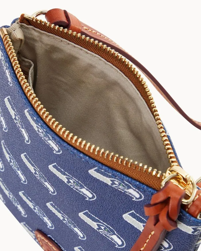 NFL Seahawks Small North South Top Zip Crossbody Seahawks Women Dooney and Bourke Crossbodies