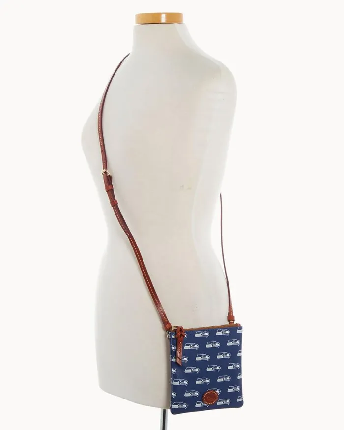 NFL Seahawks Small North South Top Zip Crossbody Seahawks Women Dooney and Bourke Crossbodies