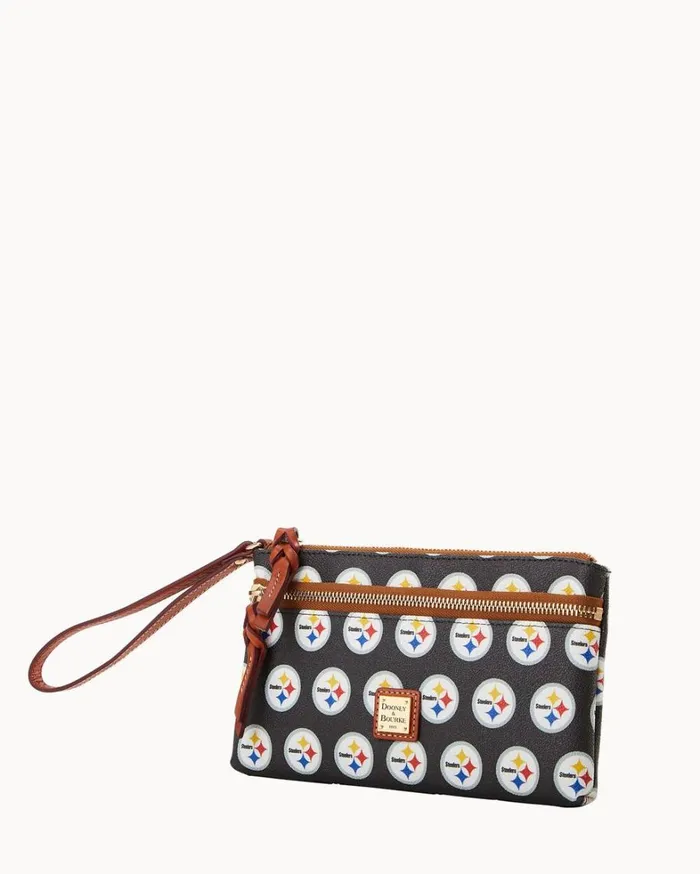 NFL Steelers Double Zip Wristlet Steelers Women Dooney and Bourke Wallets NFL Steelers Double Zip Wristlet Steelers Women Dooney and Bourke Wallets