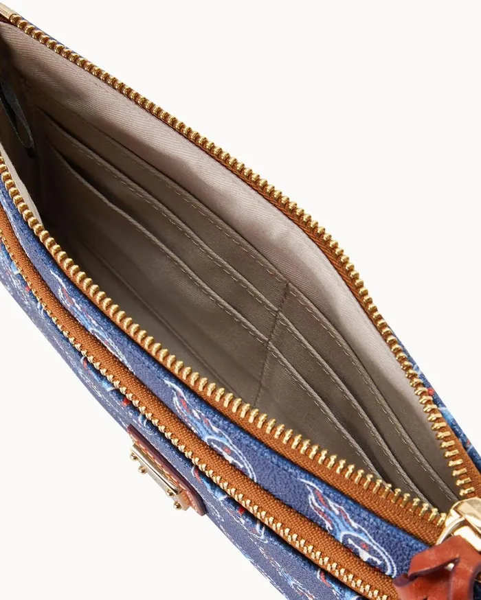 NFL Titans Double Zip Wristlet Tennessee Titans Women Dooney and Bourke Wallets NFL Titans Double Zip Wristlet Tennessee Titans Women Dooney and Bourke Wallets
