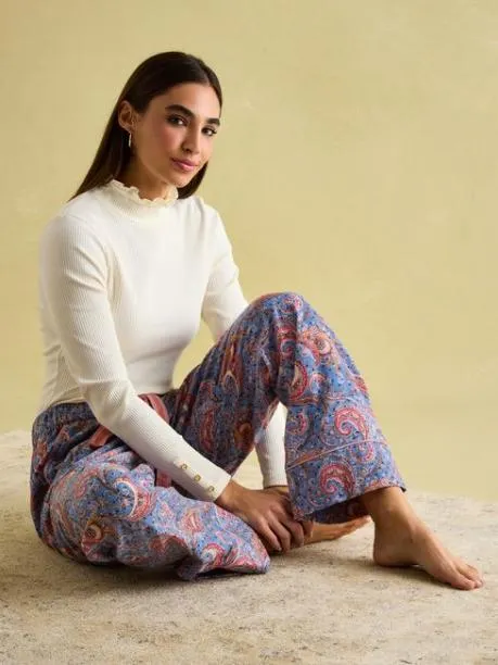 Nightwear Women Joules Blue Cotton Pyjama Bottoms