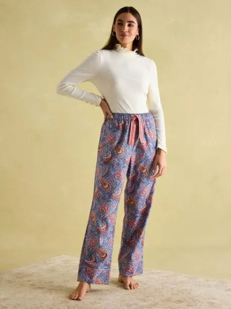 Nightwear Women Joules Blue Cotton Pyjama Bottoms