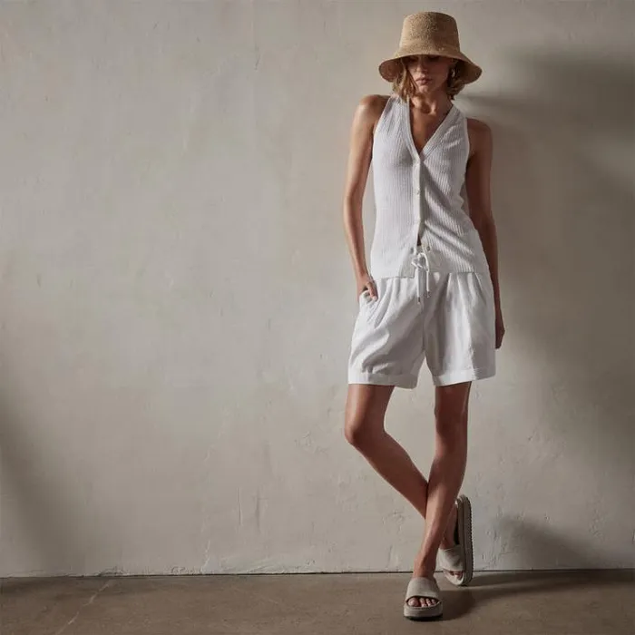 Novelty Tops Women James Perse Carmel Vest White
