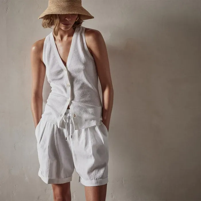 Novelty Tops Women James Perse Carmel Vest White
