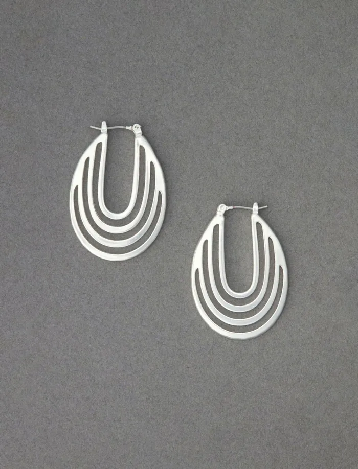 Openwork Hoop Silver Women Lucky Brand Jewelry