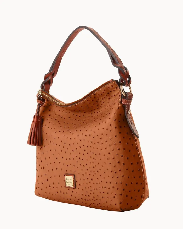 Ostrich Twist Strap Hobo Caramel Women Dooney and Bourke Shoulder Bags Ostrich Twist Strap Hobo Caramel Women Dooney and Bourke Shoulder Bags