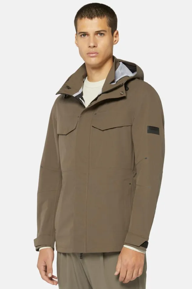 Outerwear Men Boggi Milano B Tech Recycled Technical Fabric Field Jacket Brown
