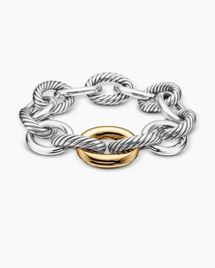 Oval Link Chain Bracelet In Sterling Silver With 18K Yellow Gold 19mm Women David Yurman Chain Oval Link Chain Bracelet In Sterling Silver With 18K Yellow Gold 19mm Women David Yurman Chain
