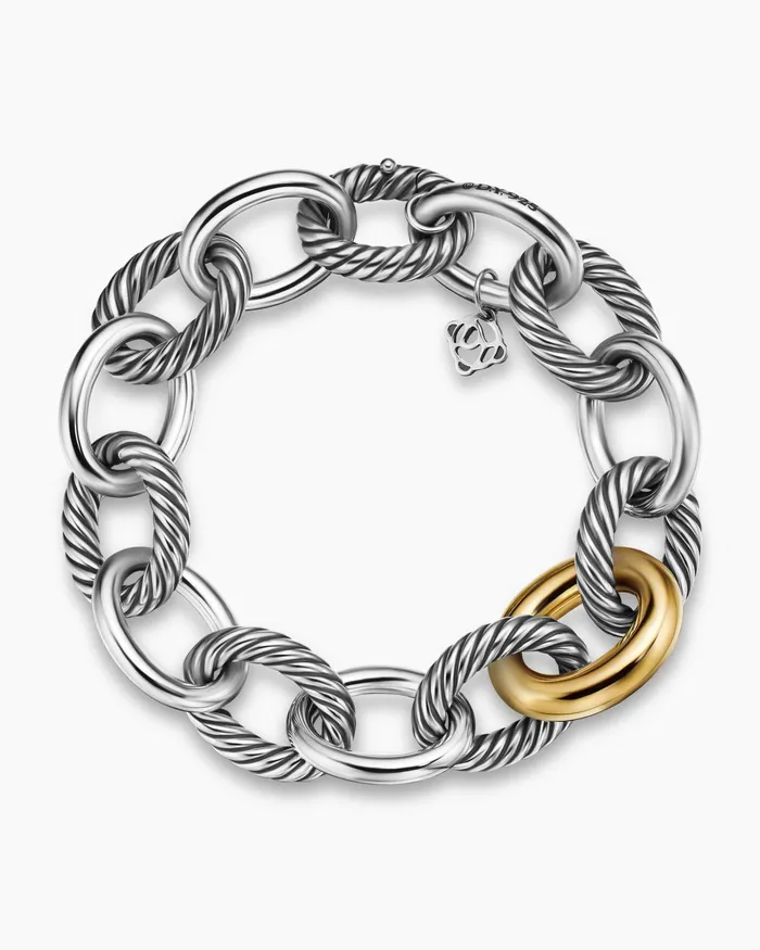 Oval Link Chain Bracelet In Sterling Silver With 18K Yellow Gold 19mm Women David Yurman Chain Oval Link Chain Bracelet In Sterling Silver With 18K Yellow Gold 19mm Women David Yurman Chain