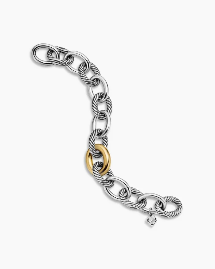 Oval Link Chain Bracelet In Sterling Silver With 18K Yellow Gold 19mm Women David Yurman Chain Oval Link Chain Bracelet In Sterling Silver With 18K Yellow Gold 19mm Women David Yurman Chain