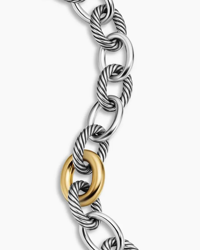 Oval Link Chain Bracelet In Sterling Silver With 18K Yellow Gold 19mm Women David Yurman Chain Oval Link Chain Bracelet In Sterling Silver With 18K Yellow Gold 19mm Women David Yurman Chain