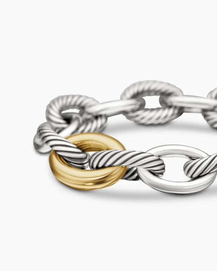 Oval Link Chain Bracelet In Sterling Silver With 18K Yellow Gold 19mm Women David Yurman Chain Oval Link Chain Bracelet In Sterling Silver With 18K Yellow Gold 19mm Women David Yurman Chain