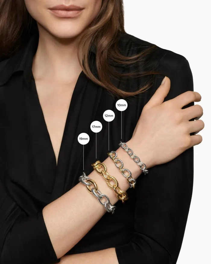 Oval Link Chain Bracelet In Sterling Silver With 18K Yellow Gold 19mm Women David Yurman Chain Oval Link Chain Bracelet In Sterling Silver With 18K Yellow Gold 19mm Women David Yurman Chain