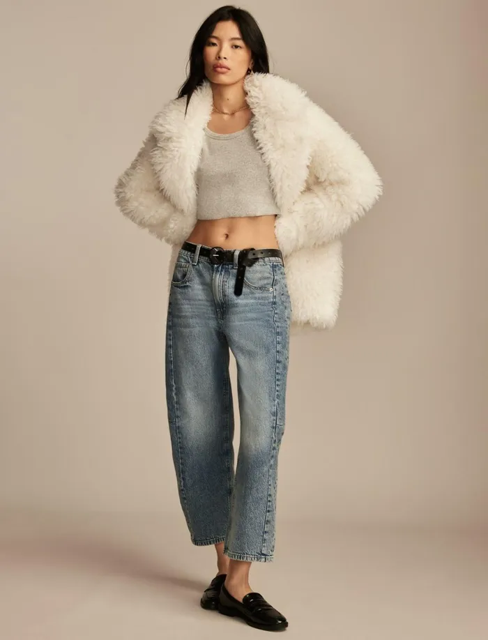 Oversized Faux Fur Jacket Cream Women Lucky Brand Jackets and Outerwear