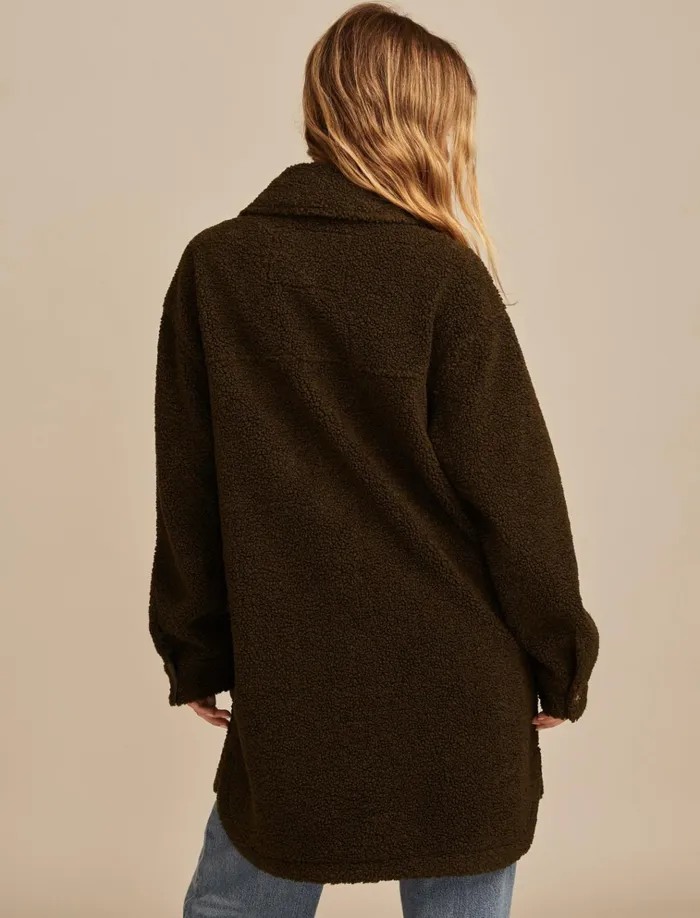 Oversized Shirt Jacket Olive Wash Women Lucky Brand Jackets and Outerwear