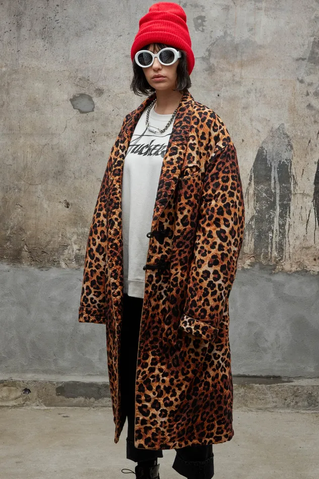 Padded Winter Robe 8211 Leopard Women Jackets and Coats R13
