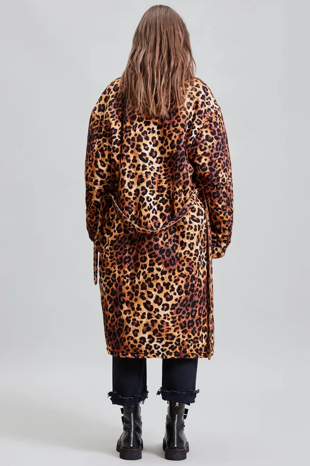 Padded Winter Robe 8211 Leopard Women Jackets and Coats R13