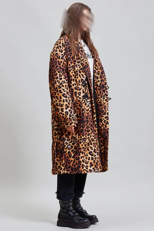 Padded Winter Robe 8211 Leopard Women Jackets and Coats R13