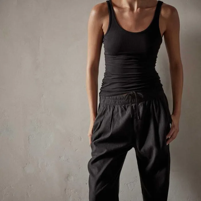 PantsDenim Women James Perse Canyon Linen Pant Black