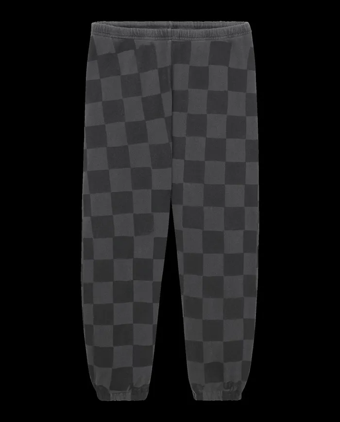 Pants Women The Great The Hand Stamped Stadium Sweatpant Washed Black With Black Check Pants Women The Great The Hand Stamped Stadium Sweatpant Washed Black With Black Check