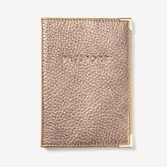 Passport Cover Champagne Pebble Women Aspinal Of London Passport Covers