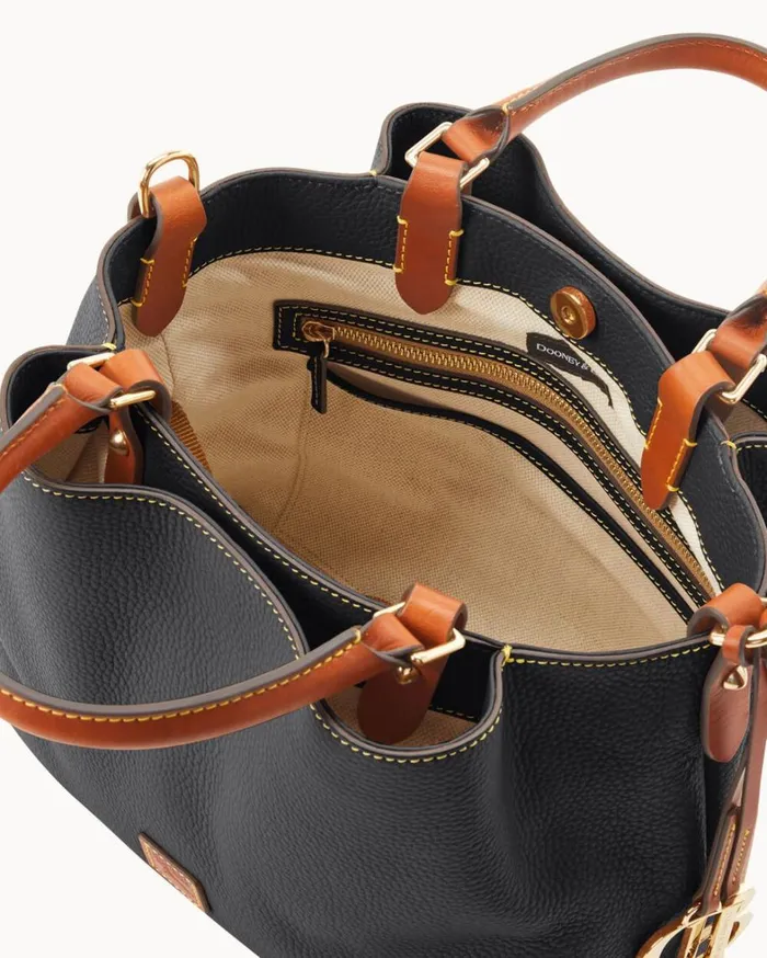 Pebble Grain Barlow Black Women Dooney and Bourke Satchels Pebble Grain Barlow Black Women Dooney and Bourke Satchels