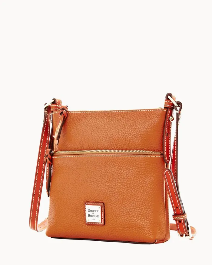 Pebble Grain Letter Carrier Caramel Women Dooney and Bourke Crossbodies Pebble Grain Letter Carrier Caramel Women Dooney and Bourke Crossbodies