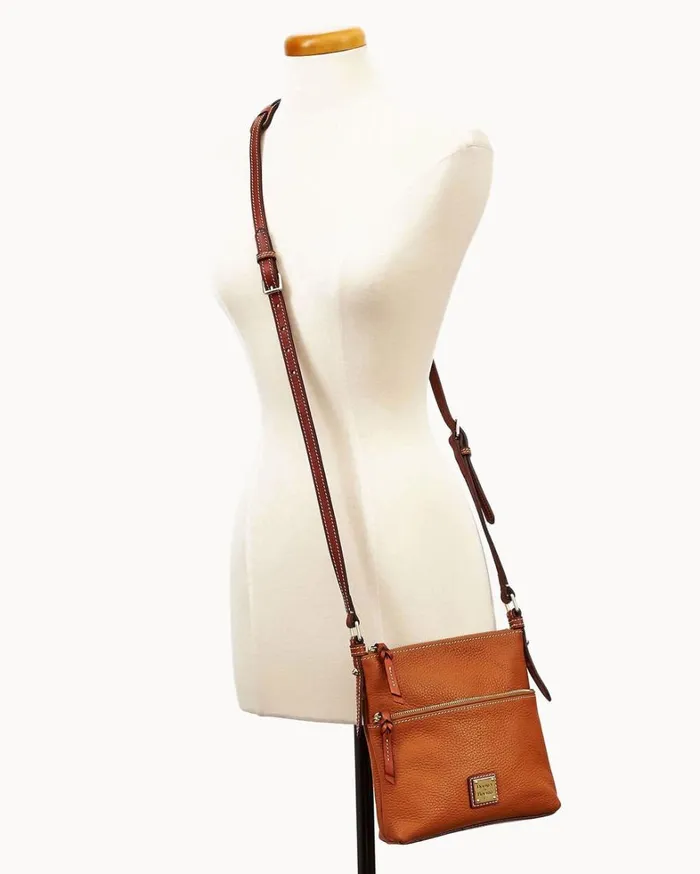 Pebble Grain Letter Carrier Caramel Women Dooney and Bourke Crossbodies Pebble Grain Letter Carrier Caramel Women Dooney and Bourke Crossbodies