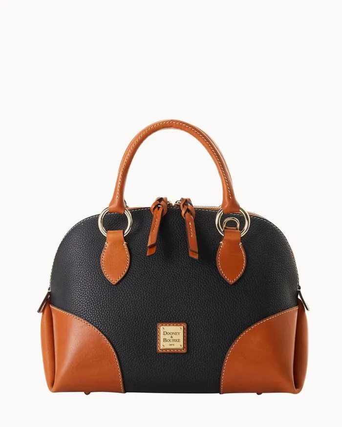 Pebble With Florentine Trim Domed Satchel Black Women Dooney and Bourke Satchels Pebble With Florentine Trim Domed Satchel Black Women Dooney and Bourke Satchels