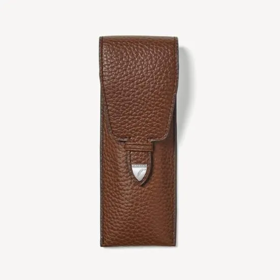 Pen Case Tobacco Pebble Women Aspinal Of London Luxury Engraved Pens