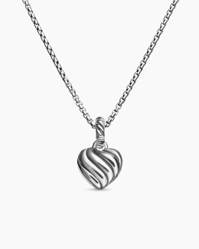 Petite Cable Heart Pendant Necklace In Sterling Silver With 14K Yellow Gold And Rhodolite Garnet 171mm Women David Yurman Pendant Petite Cable Heart Pendant Necklace In Sterling Silver With 14K Yellow Gold And Rhodolite Garnet 171mm Women David Yurman Pendant