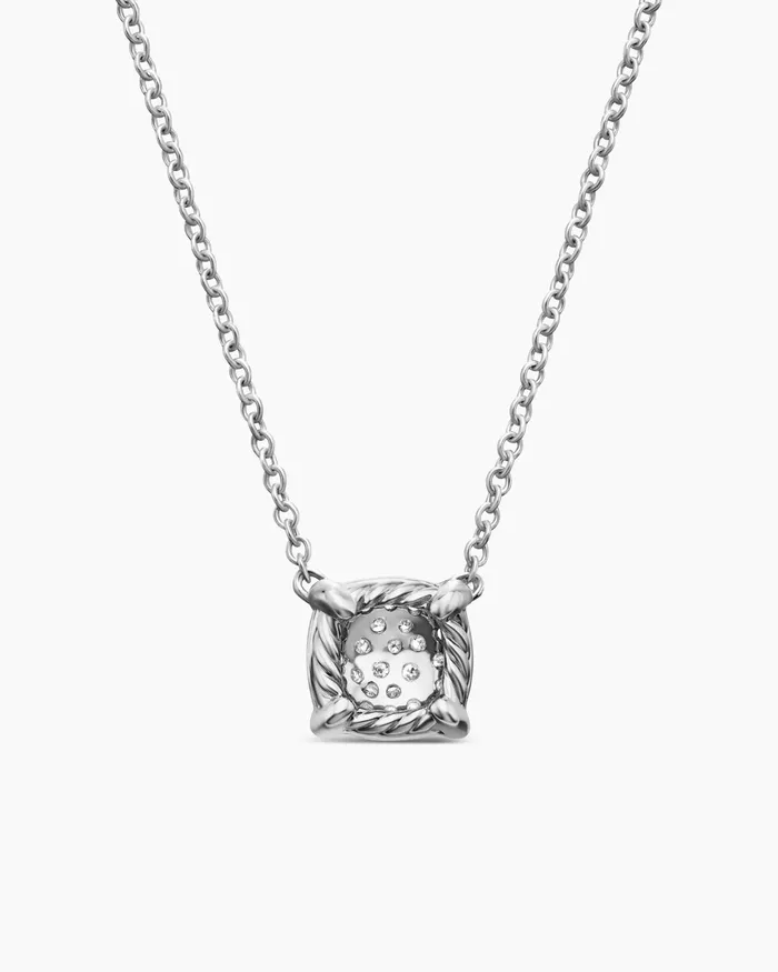 Petite Chatelaine Pendant Necklace In Sterling Silver With Pav Diamonds 7mm Women David Yurman Pendant Petite Chatelaine Pendant Necklace In Sterling Silver With Pav Diamonds 7mm Women David Yurman Pendant