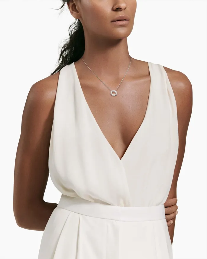 Petite Pav Crossover Pendant Necklace In 18K White Gold With Diamonds 155mm Women David Yurman Pendant Petite Pav Crossover Pendant Necklace In 18K White Gold With Diamonds 155mm Women David Yurman Pendant