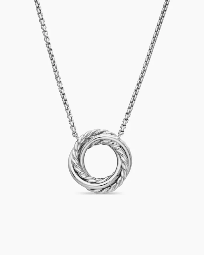 Petite Pav Crossover Pendant Necklace In 18K White Gold With Diamonds 155mm Women David Yurman Pendant Petite Pav Crossover Pendant Necklace In 18K White Gold With Diamonds 155mm Women David Yurman Pendant