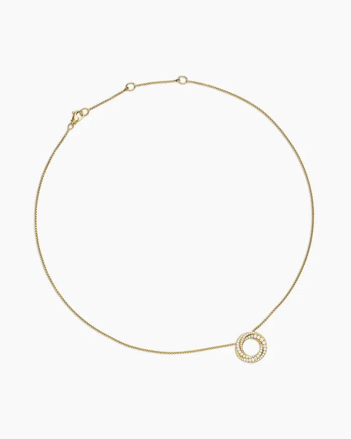 Petite Pav Crossover Pendant Necklace In 18K Yellow Gold With Diamonds 155mm Women David Yurman Pendant Petite Pav Crossover Pendant Necklace In 18K Yellow Gold With Diamonds 155mm Women David Yurman Pendant