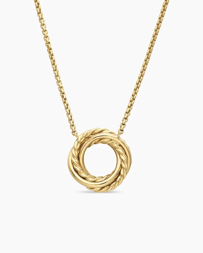 Petite Pav Crossover Pendant Necklace In 18K Yellow Gold With Diamonds 155mm Women David Yurman Pendant Petite Pav Crossover Pendant Necklace In 18K Yellow Gold With Diamonds 155mm Women David Yurman Pendant