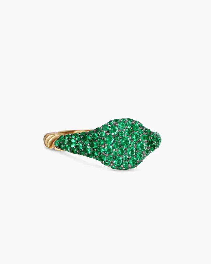 Petite Pav Pinky Ring In 18K Yellow Gold 7mm Women David Yurman Pinky