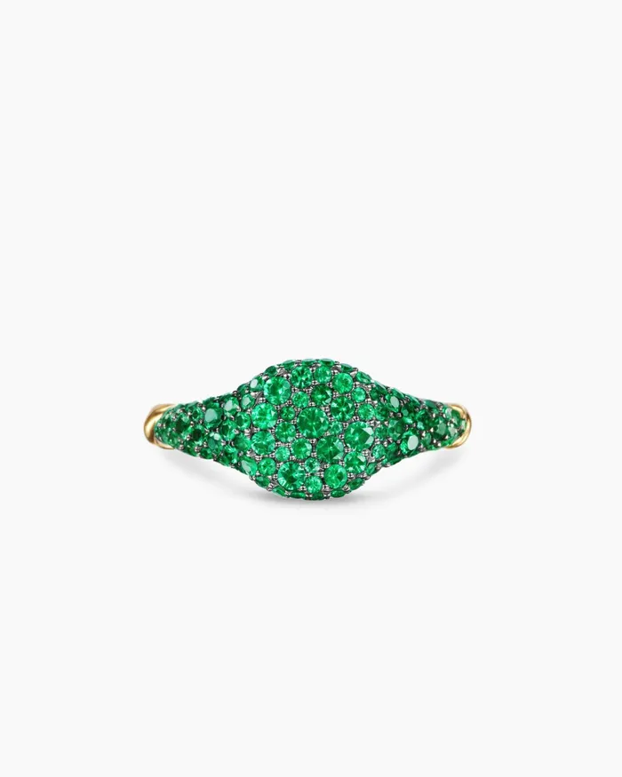 Petite Pav Pinky Ring In 18K Yellow Gold 7mm Women David Yurman Pinky Petite Pav Pinky Ring In 18K Yellow Gold 7mm Women David Yurman Pinky
