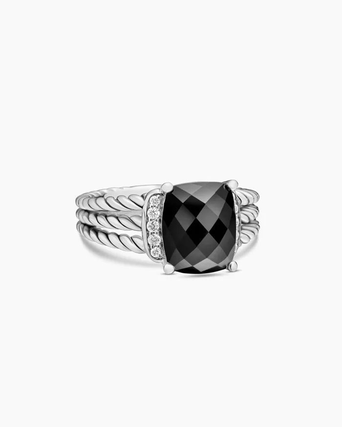Petite Wheaton Ring In Sterling Silver With Diamonds 10mm Women David Yurman Petite Petite Wheaton Ring In Sterling Silver With Diamonds 10mm Women David Yurman Petite