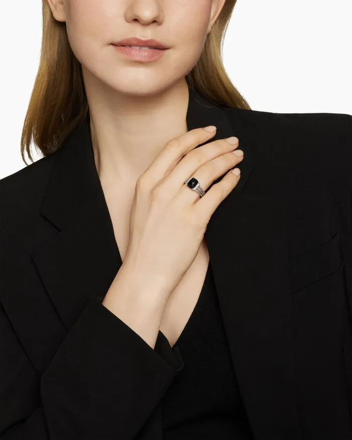 Petite Wheaton Ring In Sterling Silver With Diamonds 10mm Women David Yurman Petite Petite Wheaton Ring In Sterling Silver With Diamonds 10mm Women David Yurman Petite