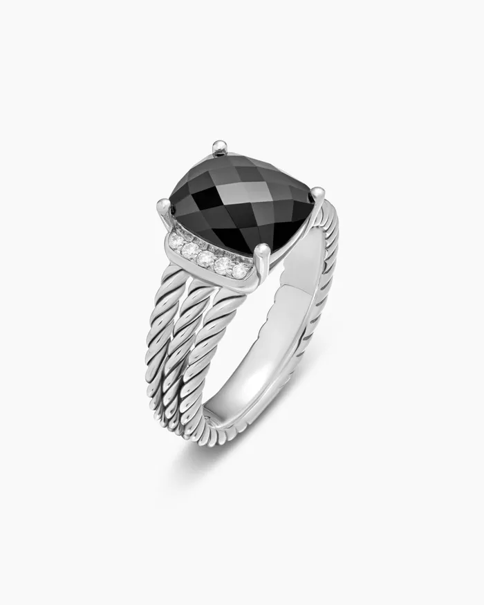 Petite Wheaton Ring In Sterling Silver With Diamonds 10mm Women David Yurman Petite Petite Wheaton Ring In Sterling Silver With Diamonds 10mm Women David Yurman Petite
